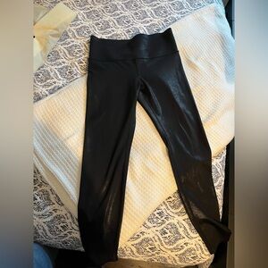 Knix Birds Papaya Faux Leather High Rise Leggings